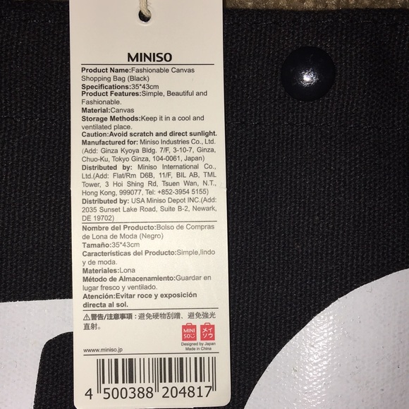 Miniso Life Lovely Canvas Shopping Bag - Picture 2 of 3